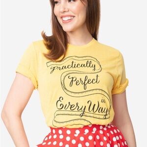 Unique Vintage Short Sleeve Tee - Pink and White